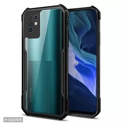 Mezmo Shockproof Crystal Clear Eagle Back Cover With 360 Protection for Infinix Note 10 - Black-thumb0