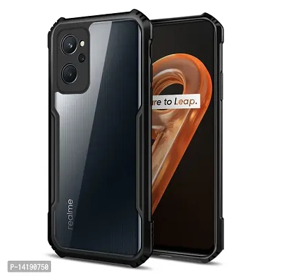 Mezmo Shockproof Crystal Clear Eagle Back Cover With 360 Protection for Realme 9i 5G - Black-thumb0
