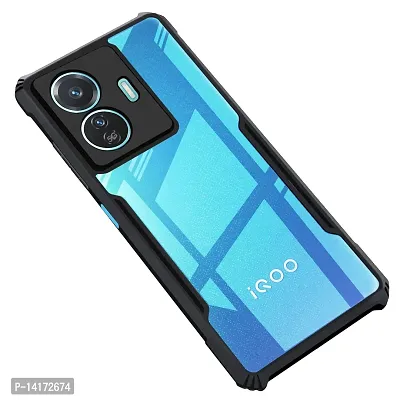 Mezmo Shockproof Crystal Clear Eagle Back Cover With 360 Protection for IQOO Z6 Lite - Black-thumb0