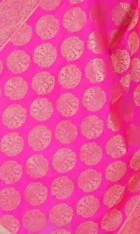 SNEHPRABHA Women's Banarasi Silk Woven Printed Zari EmbroideryTraditional Ethnic Heavy Embroidered Designer Dupatta For Women (PINK)-thumb3