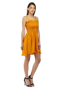 SNEHPRABHA Western Dresses for Women |A-Line Knee-Length Dress |Stylish Tops|Western Tops for Girls Tops for Women (Small, Mustard)-thumb2