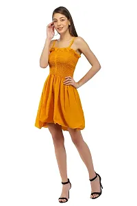 SNEHPRABHA Western Dresses for Women |A-Line Knee-Length Dress |Stylish Tops|Western Tops for Girls Tops for Women (Small, Mustard)-thumb1