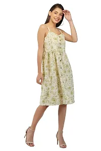 SNEHPRABHA Dress for Women Western Dress for Women |A-Line Knee-Length Dress |Stylish Tops|Western Tops for Girls (Medium, Olive Green)-thumb2