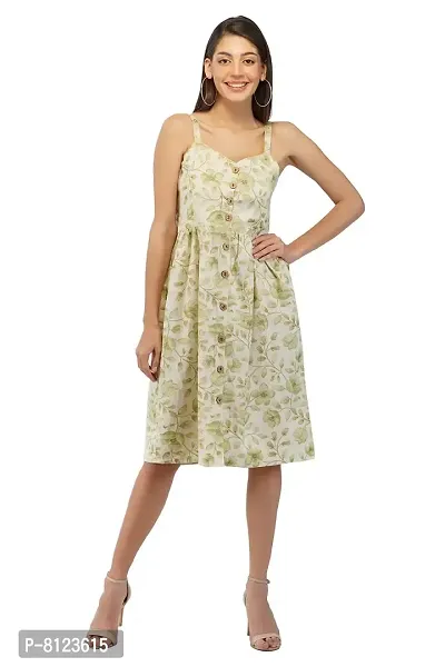 SNEHPRABHA Dress for Women Western Dress for Women |A-Line Knee-Length Dress |Stylish Tops|Western Tops for Girls (Medium, Olive Green)