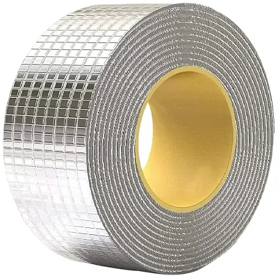 Leakage Repair Waterproof Tape for Pipe Leakage Roof Water Leakage Solution Aluminium Foil Tape Waterproof Adhesive Tape Sealing Butyl Rubber Tape for Surface Crack, Pipe  (Silver Colours}