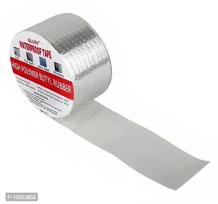 Leakage Repair Waterproof Tape for Pipe Leakage Roof Water Leakage Solution Aluminium Foil Tape Waterproof Adhesive Tape Sealing Butyl Rubber Tape for Surface Crack, Pipe  (Silver Colours}(5cm*7m)-thumb2