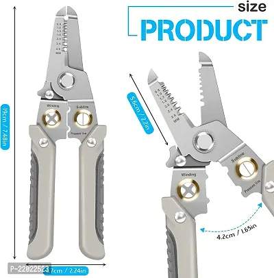 6 In 1 Multifunction Electrician Wire Plier Tool, Electrical Wire Strippers Wire Splitting Pliers, Stainless Steel Electrical Stripping Tool, Cable Stripping Cutting and Crimping-thumb0