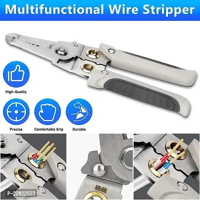 6 In 1 Multifunction Electrician Wire Plier Tool, Electrical Wire Strippers Wire Splitting Pliers, Stainless Steel Electrical Stripping Tool, Cable Stripping Cutting and Crimping-thumb4