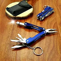 9 in 1 MultiFunctional Hand Piler Tool Traveling Tool Keychain, Micro Pliers Multi function Multi Utility Plier with Built in LED Flash Light-thumb3