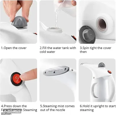 2 in 1 Handheld Garment Steamer For Clothes Portable Fabric Steam Brush, Facial Steamer For Face And Nose Cold And Cough - RZ-608 Steam Vaporizer-thumb3