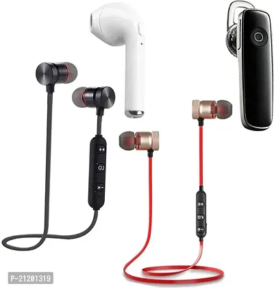 combo set wireless Red  Black bluetooth headset with single ear bluetooth