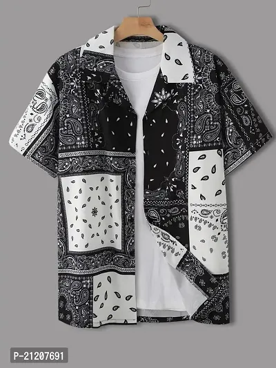 Fashion Mens Regular Lycra Casual Printed Half Sleeve Shirt For men-thumb0
