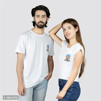 Trendy Couple T-shirt With Cute Stickers