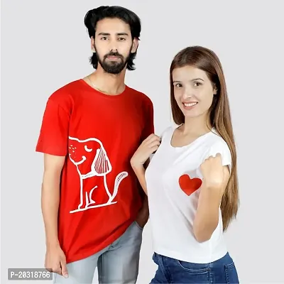 Trendy Couple T-shirt With Cute Stickers-thumb0