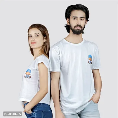 Trendy Couple T-shirt With Cute Stickers-thumb3