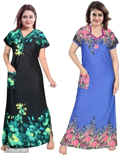 PURSA ? Attractive Women Nighty and Night Gown (Free Size, Multicolor 1-9)