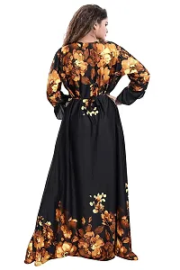 Golden Satin Printed Nightwear For Women-thumb3
