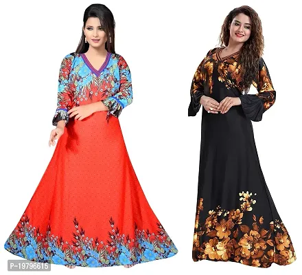 PURSA Attractive and Most Beautiful Nightdress Nighty (Free Size, Multicolor 3-7)
