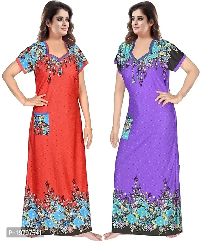 PURSA ? Attractive Women Nighty and Night Gown (Free Size, Multicolor 7-8)-thumb3