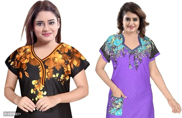 PURSA ? Attractive Women Nighty and Night Gown (Free Size, Multicolor 3-8)-thumb3