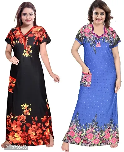 PURSA ? Attractive Women Nighty and Night Gown (Free Size, Multicolor 2-9)