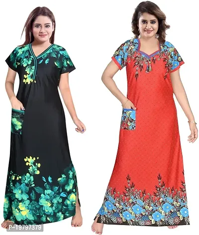 PURSA ? Attractive Women Nighty and Night Gown (Free Size, Multicolor 1-7)