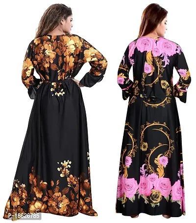 Pack Of 2 Beautiful Umbrella Type Bottom Nightdress Gown Nighty-thumb3