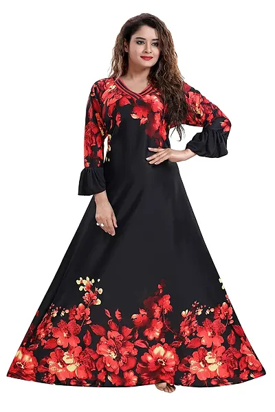Trendy Floral Print Nightgown for Women