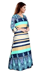 Elegant Multicoloured Satin Printed Nighty For Women-thumb2