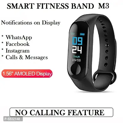 Series M3 Smart Watch Fitness Tracking Heart Rate with Activity Tracker Like Steps Counter, Heart Rate Monitor Touchscreen(Black)-thumb2