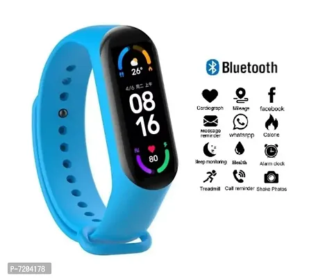 HUG PUPPY Bluetooth M6 Wireless Smart Fitness Watch for Boys,Men,Kids,Women Sports Watch Heart Rate, and BP M-thumb0
