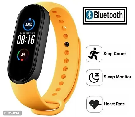 HUG PUPPY M5 Bluetooth Smart Fitness Band for Boys,Men,Kids,Women Sports Watch Heart Rate, and BP M-thumb0
