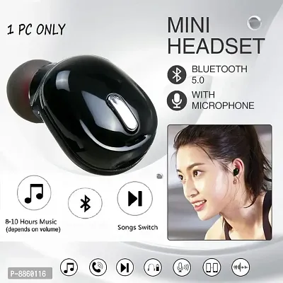 HUG PUPPY Single Bluetooth Earbuds Body Material: Plastic ( Black)-thumb0