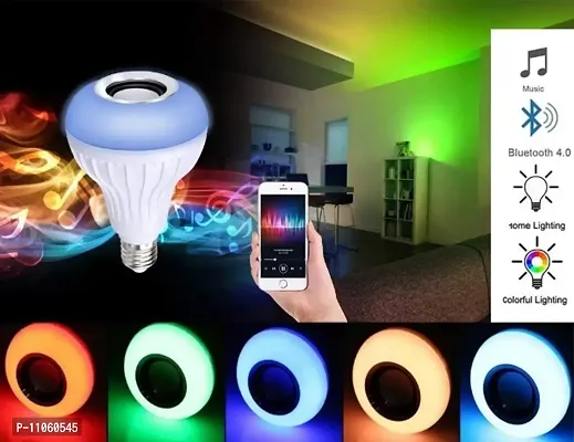 LED Wireless Light Bulb Speaker, RGB Music Bulb, B22 Base Color Changing with Remote Control for Party, Home Decorations-Pack of 1-thumb4