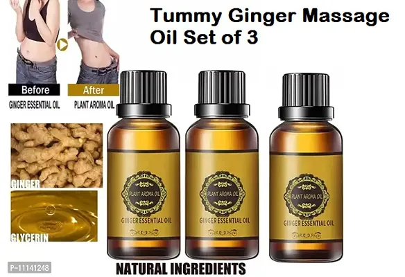 Ginger Massage Oil for a Belly Fat Drainage oil Reduce Fat Loss Oil Men  Women Men  Women  (30ml) Set Of 3-thumb0