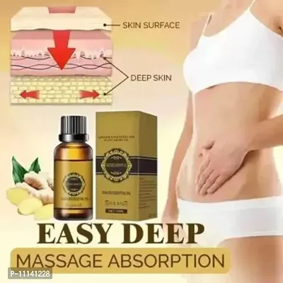 Tummy Ginger Massage Oil for a Belly Fat Drainage oil Reduce Fat Loss Oil- Men  Women  (30 ml)-thumb2