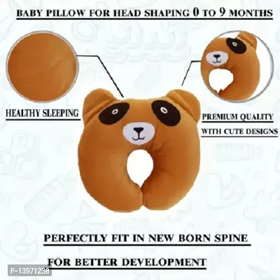New Born Baby Soft Neck Supporting Pillow for Head Shaping Baby (0-18 Month) Beige-thumb2