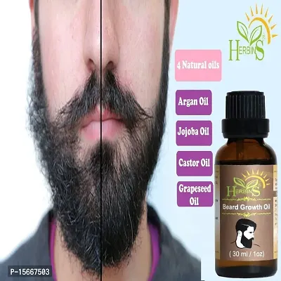 100% Natural Beard Growth Oil- For Stimulating fast Beard Growth Hair Oil 30ML-thumb0