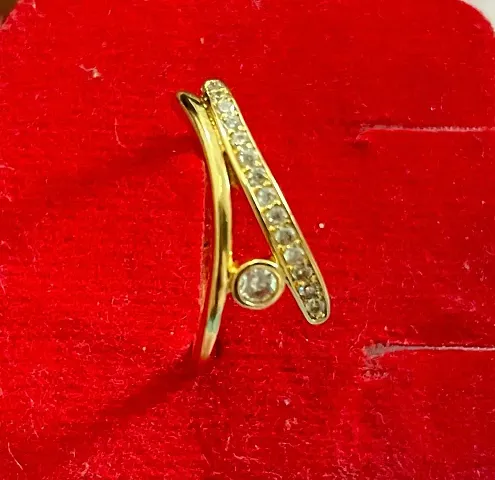 Reliable Golden Brass American Diamond Ring For Women