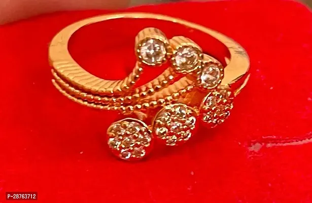 Reliable Golden Brass American Diamond Ring For Women