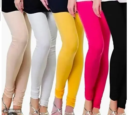 Fabulous Multicoloured Cotton Blend Solid Leggings For Women Pack Of 4-thumb0