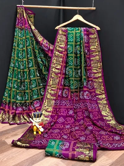 Beautiful Art Silk Saree with Blouse Piece For Women