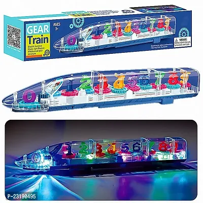 Transparent Toy Train for Toddlers See Through Musical Train Mechanical Toy