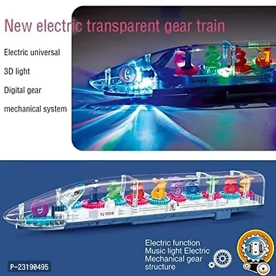 Transparent Toy Train for Toddlers See Through Musical Train Mechanical Toy-thumb3