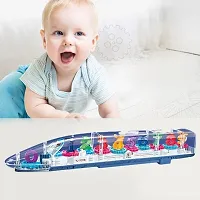 Transparent Toy Train for Toddlers See Through Musical Train Mechanical Toy-thumb3