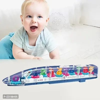 Transparent Toy Train for Toddlers See Through Musical Train Mechanical Toy-thumb4