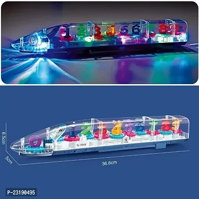 Transparent Toy Train for Toddlers See Through Musical Train Mechanical Toy-thumb2