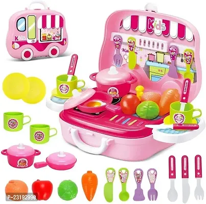 Portable Cooking Kitchen Play Set Pretend Play Food Party Role Toy-thumb0