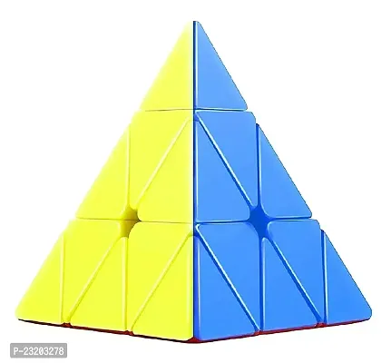 Pyramid Cube 3x3 Super Speed Sticker-Less Triangle Puzzle Cube-thumb0