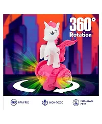 Musical Dancing Toys For Kids 360 Degree Rotating Bump N Go Action Unicorn LightSound Moving Crawling Toys For Kids-thumb2